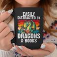 Dragon Reading Book Retro Vintage 80s Library Bookworm Graphic Print Coffee Mug Unique Gifts