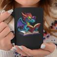 Dragon Wearing Glasses Reading A Book Graphic Print Coffee Mug Unique Gifts