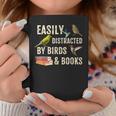 Easily Distracted By Birds & Books Vintage Birder Graphic Print Coffee Mug Unique Gifts