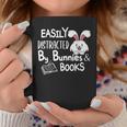 Easily Distracted By Bunnies And Books Graphic Print Coffee Mug Unique Gifts