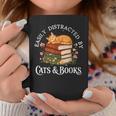Easily Distracted By Cats And Books Cat And Book Lover Graphic Print Coffee Mug Unique Gifts Easily Distracted By Cats And Books Cat And Book Lover Graphic Print Coffee Mug Unique Gifts