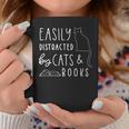Easily Distracted Cats And Books For Cat Lovers For Men Women Kids Graphic Print Coffee Mug Unique Gifts