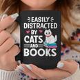 Easily Distracted By Cats And Books Cute Cat And Book Lovers Graphic Print Coffee Mug Unique Gifts Easily Distracted By Cats And Books Cute Cat And Book Lovers Graphic Print Coffee Mug Unique Gifts