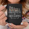 Easily Distracted By Chess And Books Graphic Print Coffee Mug Unique Gifts