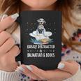 Easily Distracted By Dalmatian And Books Dog & Book Lover For Men Women Kids Graphic Print Coffee Mug Unique Gifts