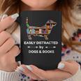 Easily Distracted By Dogs & Books Graphic Print Coffee Mug Unique Gifts