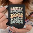 Easily Distracted By Dogs And Books Teacher Dog Mom Graphic Print Coffee Mug Unique Gifts