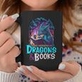 Easily Distracted By Dragon And Books For Book Lover Graphic Print Coffee Mug Unique Gifts