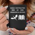 Easily Distracted By Dragon And Books Nerds Graphic Print Coffee Mug Unique Gifts