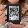 Easily Distracted By Dragons & Books Artwork Graphic Print Coffee Mug Unique Gifts