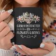 Easily Distracted By Flowers And Books Graphic Print Coffee Mug Unique Gifts