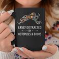 Easily Distracted By Octopuses & Books Lover Mollusc Graphic Print Coffee Mug Unique Gifts