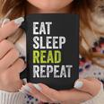 Eat Sleep Read Repeat Book Reader Bookworm Graphic Print Coffee Mug Unique Gifts