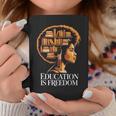 Education Is Freedom Afro Woman Book Illustration Graphic Print Coffee Mug Unique Gifts