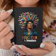 Education Is Freedom History Month Teacher Books Afro For Men Women Graphic Print Coffee Mug Unique Gifts