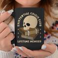 Existential Crisis Club Lifetime Member Skull Books Sarcasm Graphic Print Coffee Mug Unique Gifts