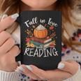 Fall In Love With Reading Autumn Librarian Cute Book Lover Graphic Print Coffee Mug Unique Gifts