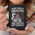 Fantasy Book Bookish My World Dragons Friends Not Enemies Graphic Print Coffee Mug Unique Gifts