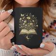 Fantasy Book Flowers Celestial Garden Stars Moon Reading Graphic Print Coffee Mug Unique Gifts