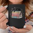 Floral Cat Sleeping On Books Graphic Print Coffee Mug Unique Gifts