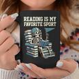 Football Skeleton Reading On Book Stack Graphic Print Coffee Mug Unique Gifts Football Skeleton Reading On Book Stack Graphic Print Coffee Mug Unique Gifts