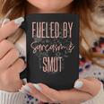 Fueled By Sarcasm Smut Romance Book Lover Sarcastic Women Graphic Print Coffee Mug Unique Gifts