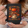 Fully Booked For Fall Books Coffee Leaves Pumpkins Tee Graphic Print Coffee Mug Unique Gifts