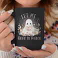 Ghost Book Lover Let Me Read In Peace Tee Graphic Print Coffee Mug Unique Gifts