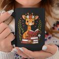 Giraffe Reading Book Graphic Giraffe With Book Floral Graphic Print Coffee Mug Unique Gifts