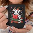 Goat Reading Book Graphic With Floral Graphic Print Coffee Mug Unique Gifts