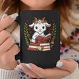 Goat Reading Book Graphic Goat With Book Floral Graphic Print Coffee Mug Unique Gifts
