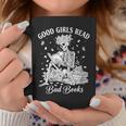 Good Girls Read Bad Books Skeleton Reading Book Halloween Graphic Print Coffee Mug Unique Gifts