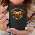 Halloween Carve Carving Read Library Pumpkin Book Graphic Print Coffee Mug Unique Gifts