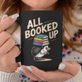 Hedgehog Book Lovers All Booked UP Retro Graphic Print Coffee Mug Unique Gifts