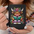 Highland Cow Book Floral Bookworm Graphic Print Coffee Mug Unique Gifts Highland Cow Book Floral Bookworm Graphic Print Coffee Mug Unique Gifts