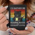 I'd Rather Be Reading Books And Drinking Coffee Cat For Men Women Kids Graphic Print Coffee Mug Unique Gifts