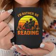 I'd Rather Be Reading Retro Book Lover Bookworm Graphic Print Coffee Mug Unique Gifts