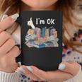 I'm OK Books Pile Books Stack Bibliophile Bookisk Graphic Print Coffee Mug Unique Gifts