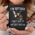 I'm Retired 2026 Cat Reading Book Retirement Graphic Print Coffee Mug Unique Gifts
