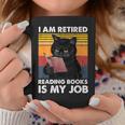 I'm Retired Reading Books Is My Job Cat Reader Graphic Print Coffee Mug Unique Gifts