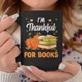 I'm Thankful For Books Lover Reading Pumpkin Thanksgiving Graphic Print Coffee Mug Unique Gifts