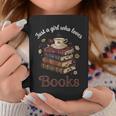 Just a Girl Who Loves Books Aesthetic Bookworm Library Art Graphic Print Coffee Mug Unique Gifts
