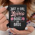 Just A Girl Who Loves Books And Birds Women Graphic Print Coffee Mug Unique Gifts