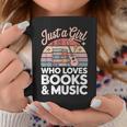 Just a Girl Who Loves Books And Music Graphic Print Coffee Mug Unique Gifts