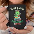 Just a Girl Who Loves Dragons & Books Book Lover Kids Nerd Graphic Print Coffee Mug Unique Gifts