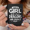 Just a Girl Who Loves Dragons & Books Book Lover Women Nerd Graphic Print Coffee Mug Unique Gifts