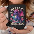 Just a Girl Who Loves Dragons And Books Dragon Graphic Print Coffee Mug Unique Gifts