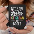 Just A Girl Who Loves Ice Cream And Books Women Graphic Print Coffee Mug Unique Gifts