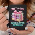 Just a Girl Who Loves Reading Women Book Lover Bookworm Graphic Print Coffee Mug Unique Gifts