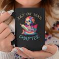 Just One More Chapter Skeleton Reading Book Nerd Quote Graphic Print Coffee Mug Unique Gifts